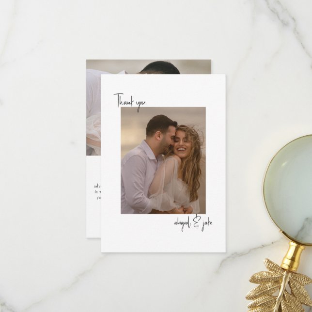 Two Couple Photos Wedding Message Thank You (Front/Back In Situ)