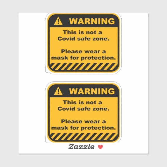 Two Covid warning vinyl stickers (Sheet)