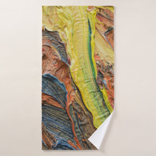 Two Cowboys galloping and roping through the deser Bath Towel