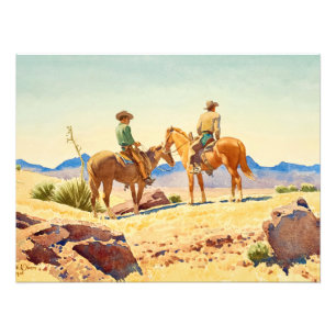 Two Cowboys on Horses by Maynard Dixon Photo Print