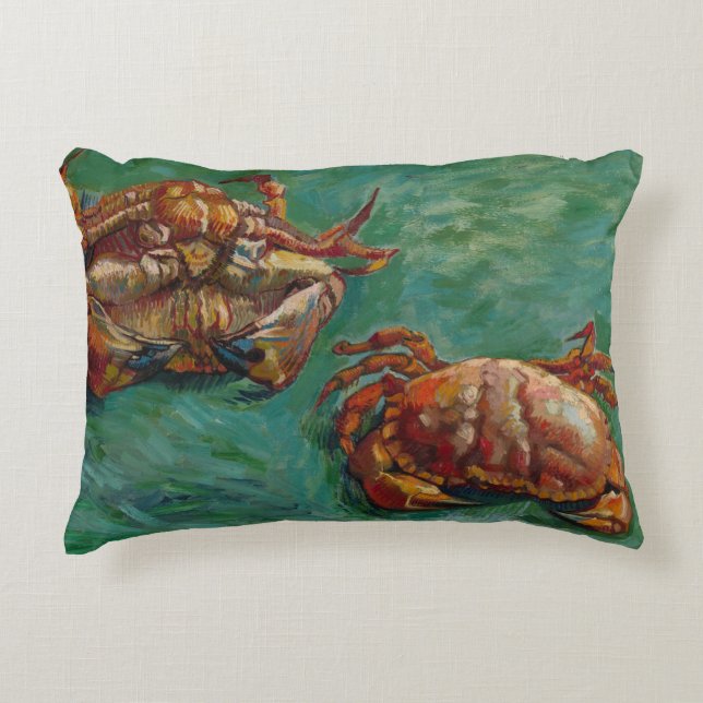 Two Crabs by Vincent van Gogh Accent Pillow (Front)