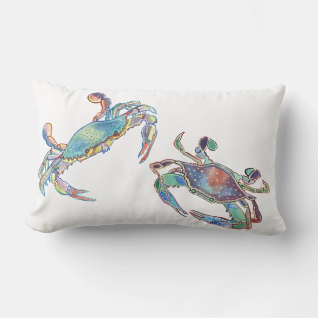 Two Crabs Lumbar Pillow (Front)