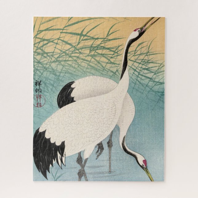 Two Cranes by Ohara Koson Jigsaw Puzzle (Vertical)