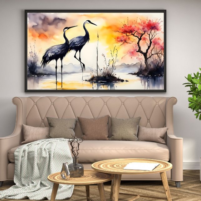 Two Cranes Canvas Print (Creator Uploaded)