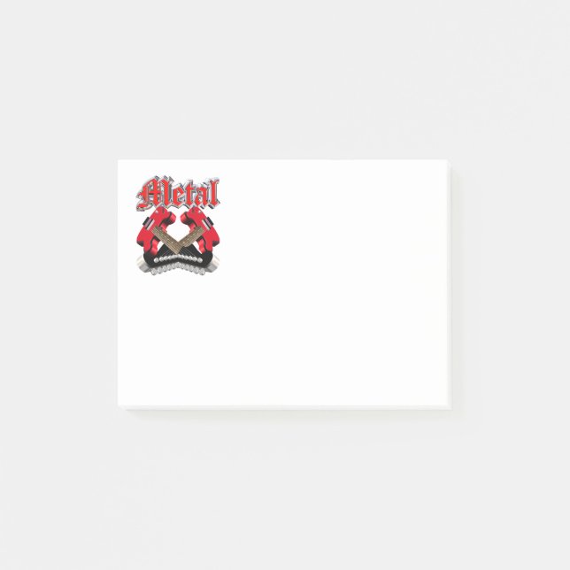 Two crossed guitars post-it notes (Front)