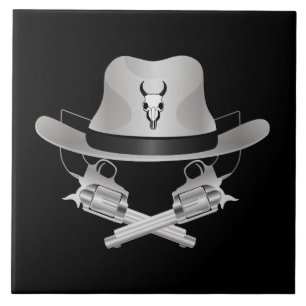 Two crossed guns and hat tile