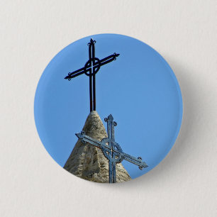 Two crosses 2 inch round button