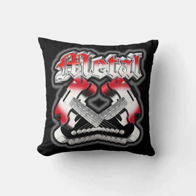 Two crossing guitars throw pillow (Front)