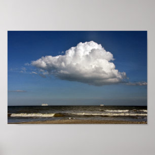 Two Cruise Ships Under a Huge Cloud, Florida Poster