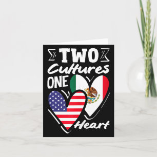 Two cultures one heart american mexican mexico card
