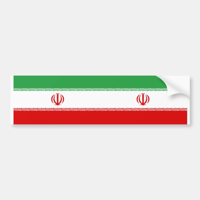 TWO Current Flags of Iran. Bumper Sticker (Front)