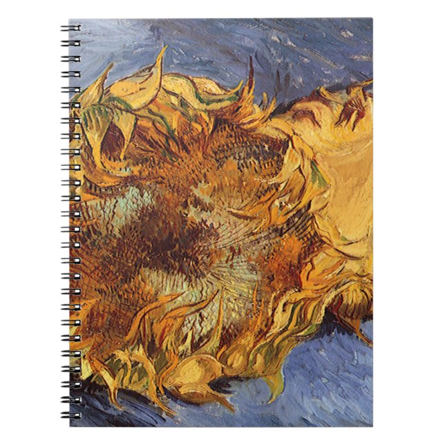 Two Cut Sunflowers by Vincent van Gogh Notebook (Front)