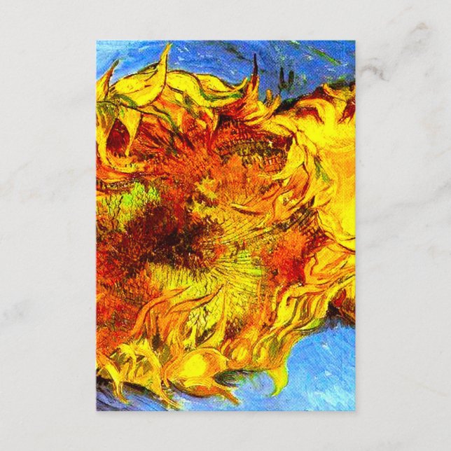 Two Cut Sunflowers Van Gogh Enclosure Card (Front)
