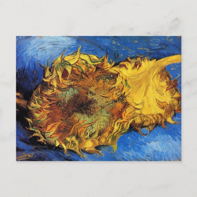 Two Cut Sunflowers Van Gogh Fine Art Postcard (Front)