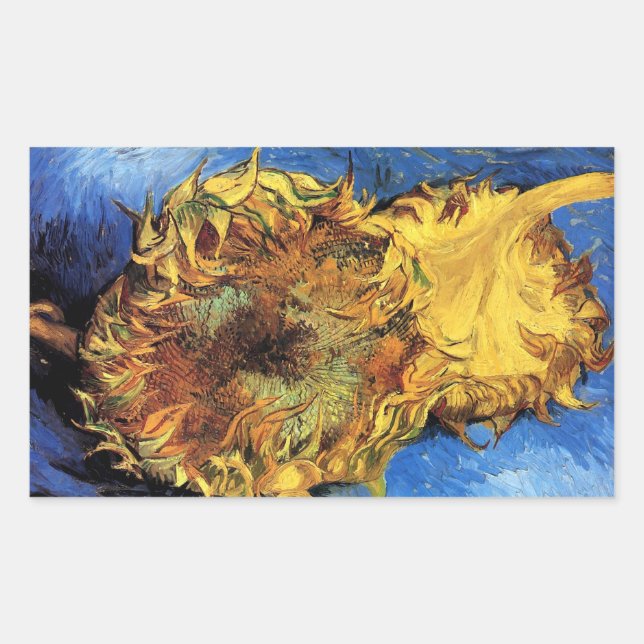 Two Cut Sunflowers Van Gogh Fine Art Sticker (Front)