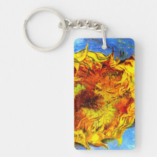 Two Cut Sunflowers Van Gogh Keychain