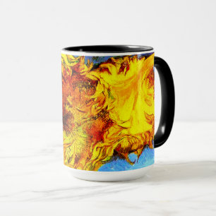 Two Cut Sunflowers Van Gogh Mug