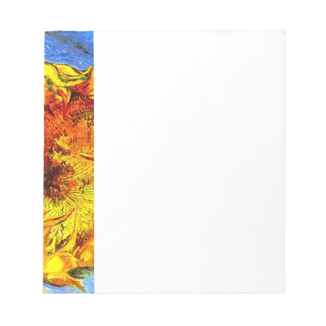 Two Cut Sunflowers Van Gogh Notepad (Front)