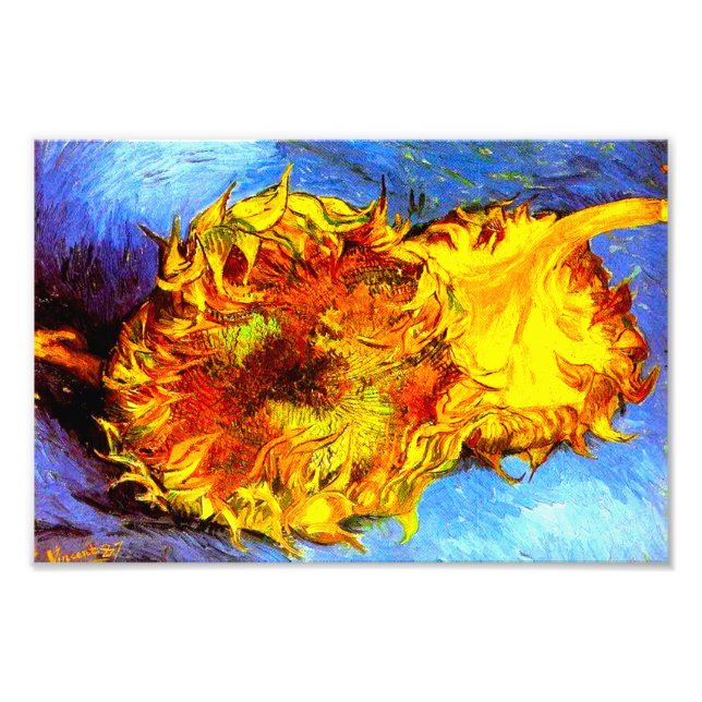 Two Cut Sunflowers Van Gogh Photo Print (Front)