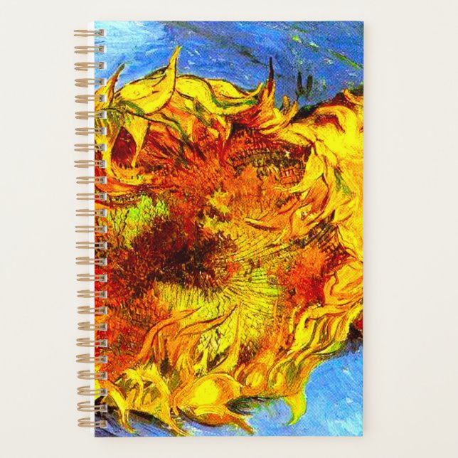 Two Cut Sunflowers Van Gogh Planner (Front)