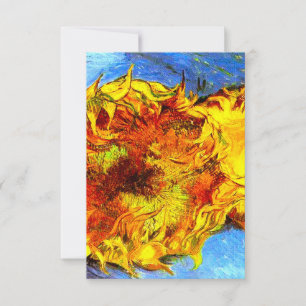 Two Cut Sunflowers Van Gogh RSVP Card