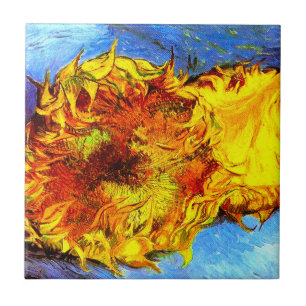 Two Cut Sunflowers Van Gogh Tile