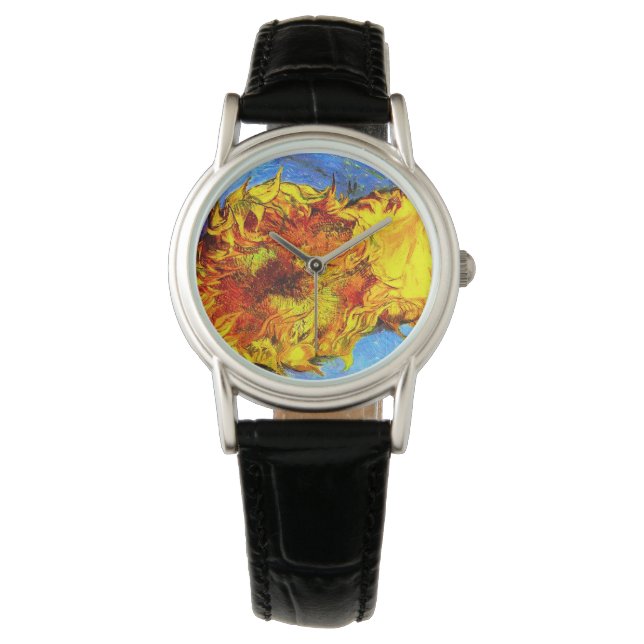 Two Cut Sunflowers Van Gogh Watch (Front)