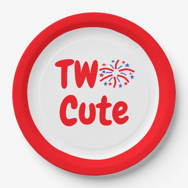Two Cute 2nd Birthday Paper Plate (Front)
