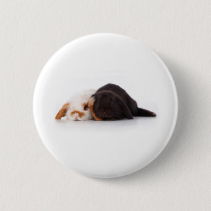 Two cute baby bunnies 2 inch round button