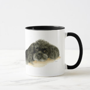Two Cute Black Poodles Mug