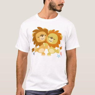 Two Cute Cartoon Lions Tango Children T-Shirt