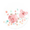 Two Cute Cartoon Pigs in Spring Sticker