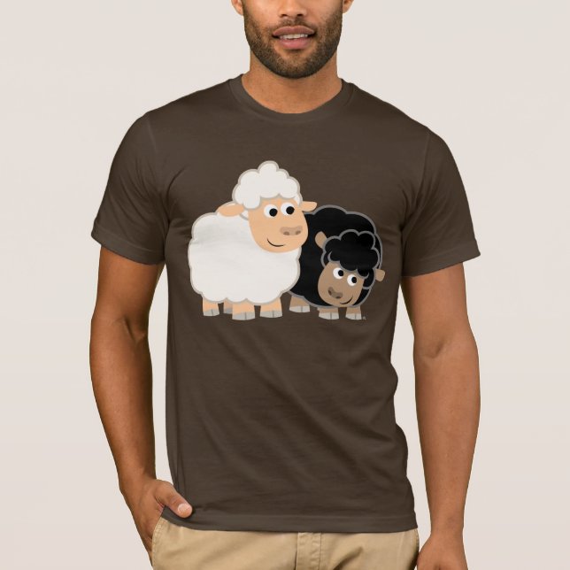 Two Cute Cartoon Sheep T-Shirt (Front)