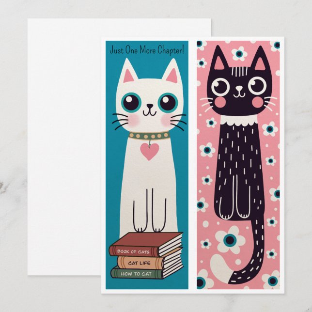 Two Cute Cat Bookmark Template (Front/Back)