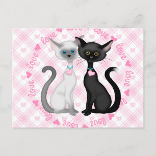 Two Cute Cats in Love Postcard