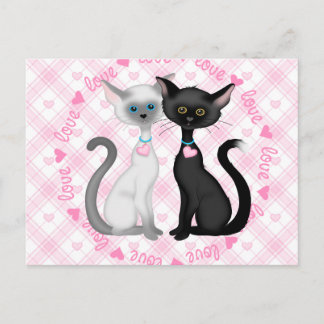 Two Cute Cats in Love Postcard