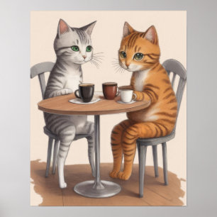 Two Cute Cats Poster