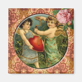 Two Cute Cupids Vintage Victorian Custom Magnet