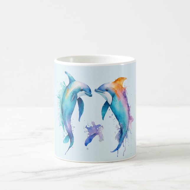 Two cute dolphins coffee mug (Center)