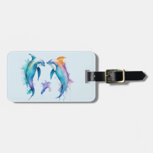 Two cute dolphins luggage tag