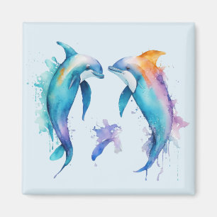 Two cute dolphins magnet