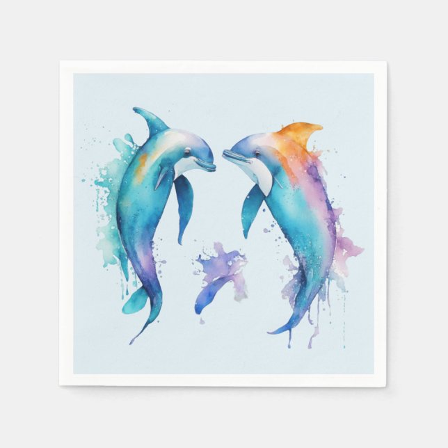 Two cute dolphins napkin (Front)