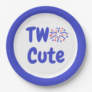 Two Cute Firework 2nd Birthday Paper Plate