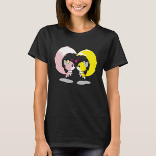Two Cute Foxes Snuggled Together Celebrating Valen T-Shirt