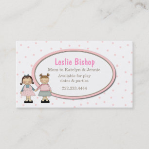 Two Cute Girls Play Date Card