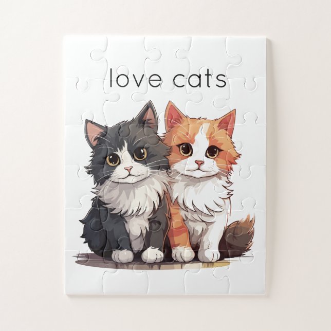 Two Cute Kittens Love Cats Jigsaw Puzzle (Vertical)