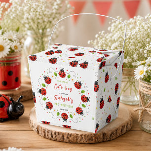 Two Cute Ladybug 2nd Birthday Party for Kids Favor Box