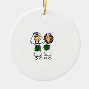 Two Cute Little Brides Ceramic Ornament