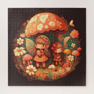 Two cute little girls elves  jigsaw puzzle