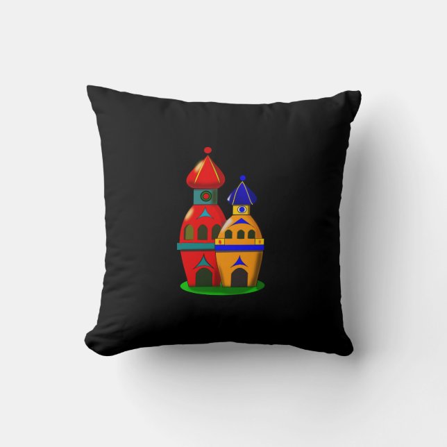 Two cute little houses Throw Pillow (Front)